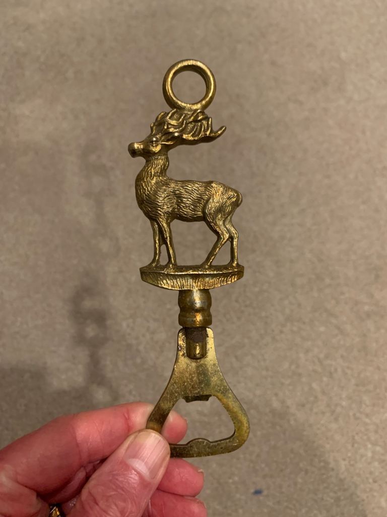 Brass stag bottle opener
