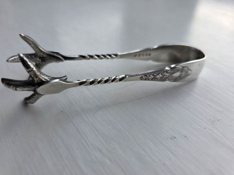 Antique EPNS Birds Claw Sugar Tongs