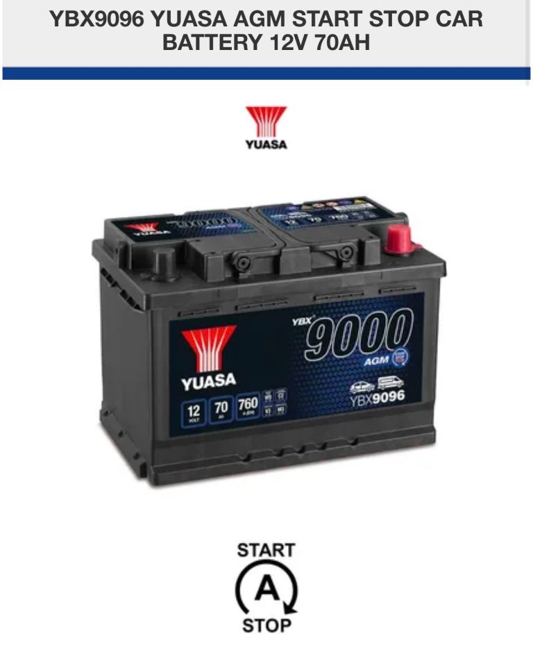 Wanted Car battery 12v volts 096 battery stop start Ford focus spare parts 