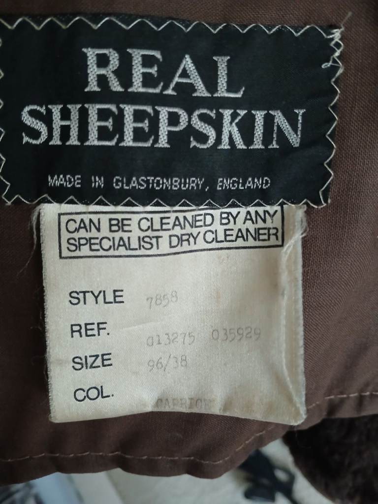 image for Ladies sheepskin coat size 38 brownmade in Glastonbury
