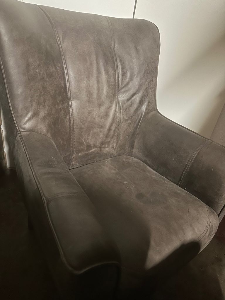 Comfortable Brown Leather Armchair – Good Condition