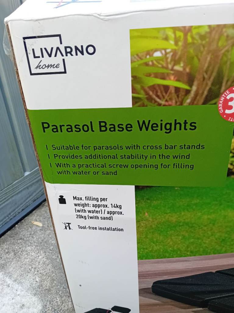 LIVARNO Home Parasol Base Weights – New in Box