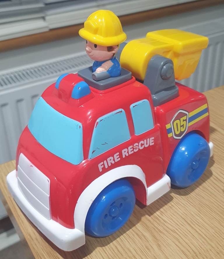 Press & Go Push Fire Engine Truck Toy Dash Vehicle Kids Boys Baby