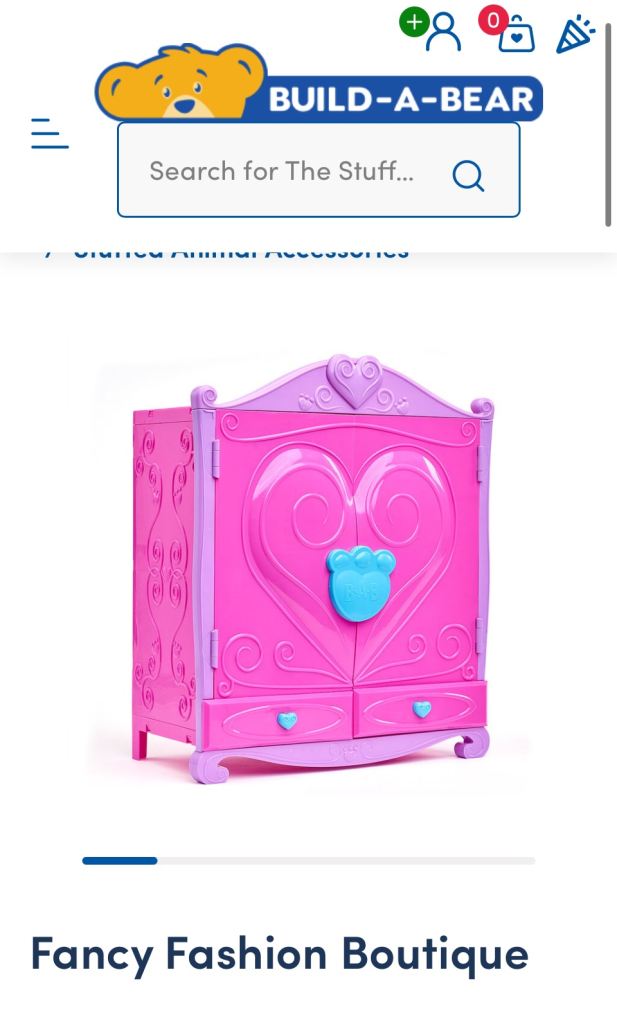 Build a bear “Fancy Fashion Boutique” pink wardrobe rrp £38 asking £8 immaculate condition