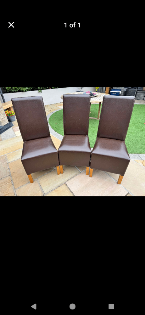 Oak Leather chairs 