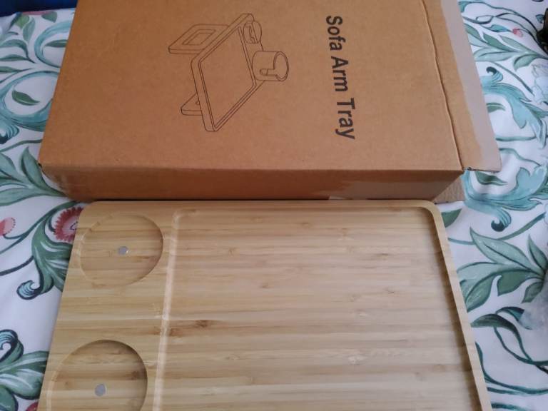 Sofa/armchair wooden tray table