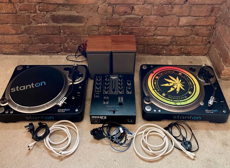 image for Stanton T.92 Direct Drive Turntables with Stanton Mixer & Speakers 