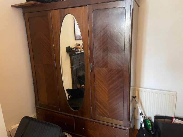 Beautiful wooden vintage wardrobe 