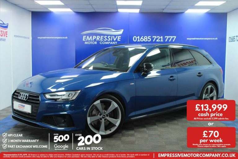 2019 19 AUDI A4 AVANT 2.0 TFSI 35 BLACK EDITION ESTATE 5DR PETROL S TRONIC EURO