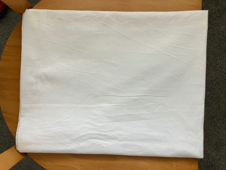 White Flat Sheet for Cot Bed 100% Cotton VGC 