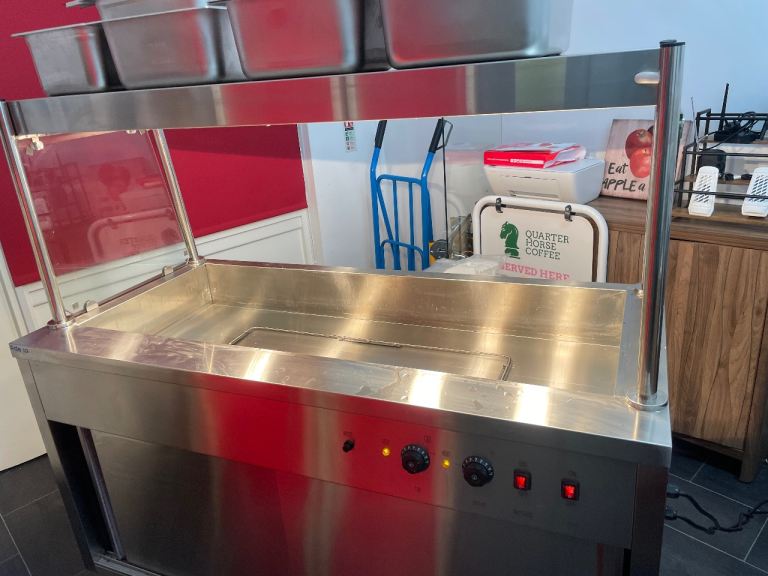 Commercial Stainless Steel mobile Hot Food ban Marie Counter/service display Unit warm cupboard