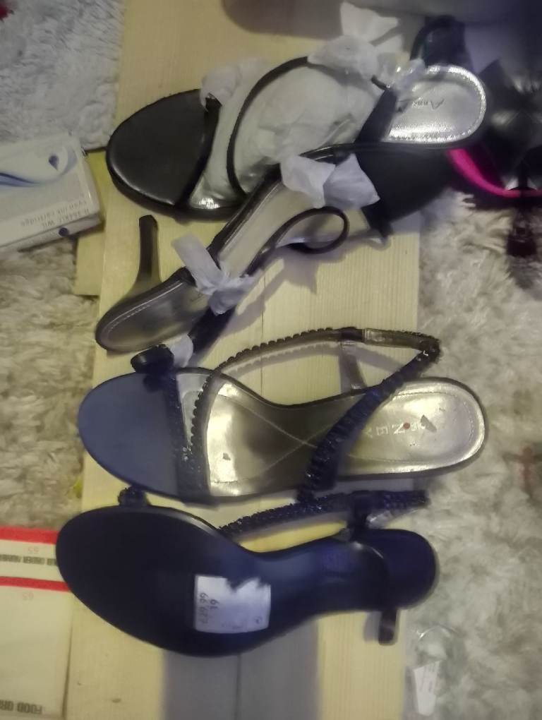 Strappy heals shoes size 6 a couple 6.5