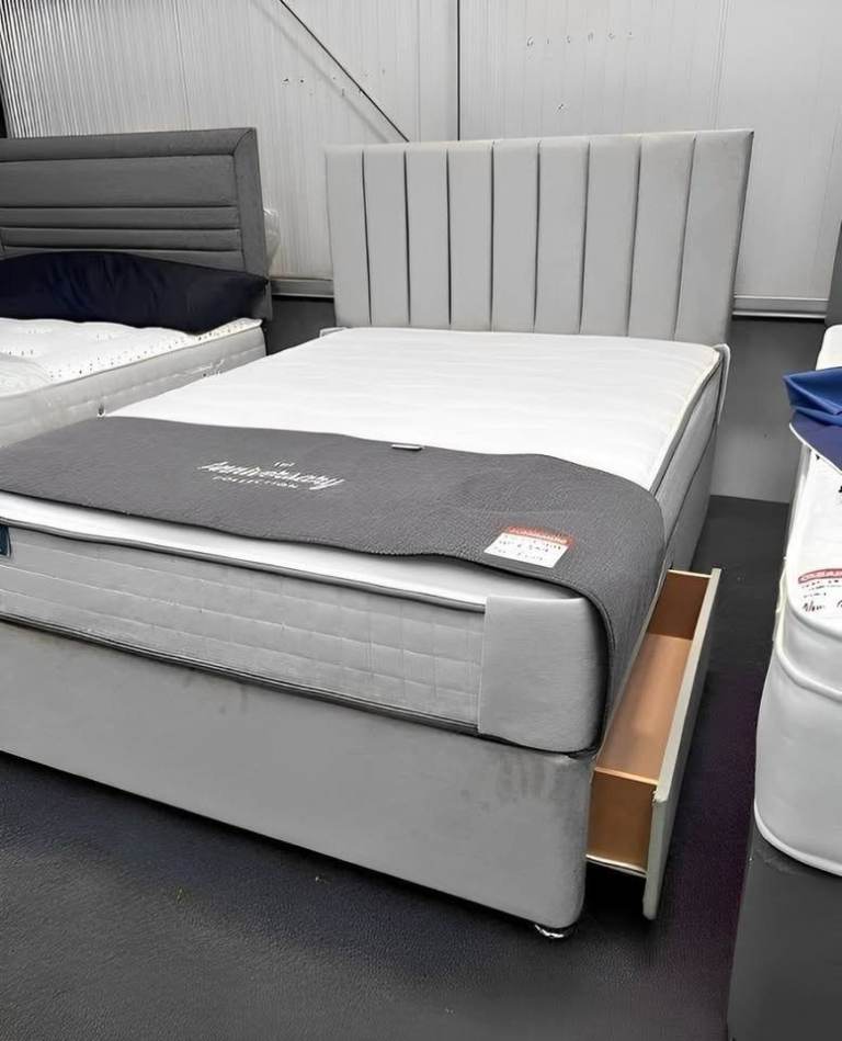 💸Space-Saving 4ft6 Double Divan Bed – Storage Drawers + Headboard + Good Quality Mattress 🚚