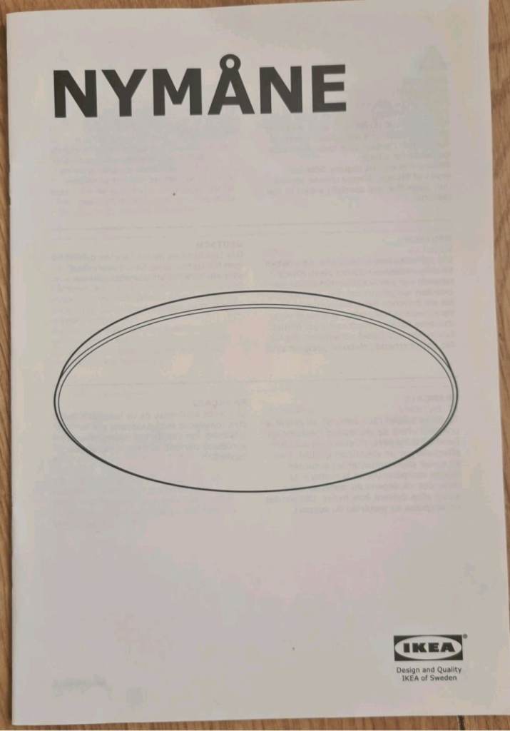 IKEA NYMANE LED Ceiling Light White Round 45cm Kitchen Living Room Lamp