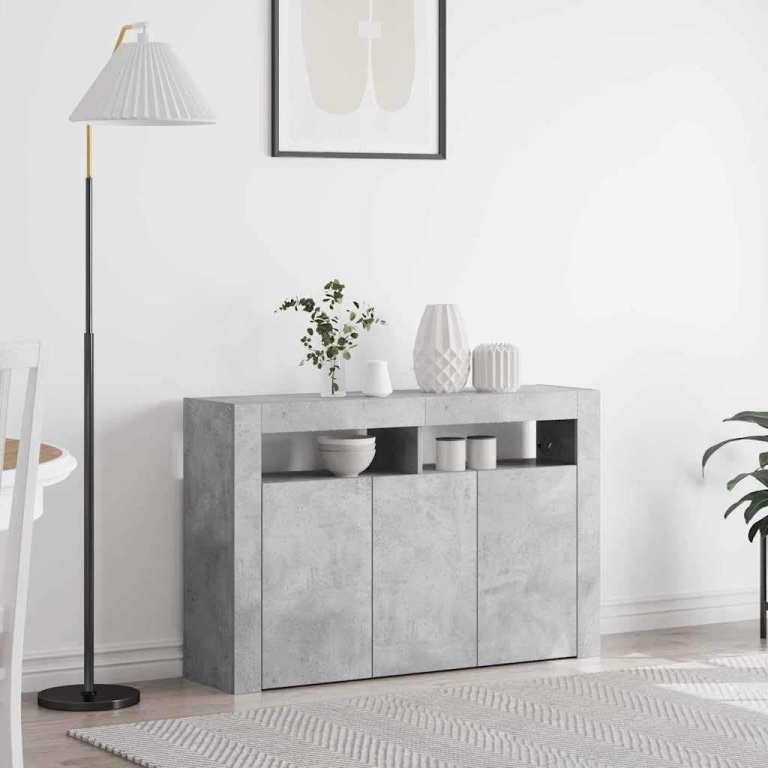 Sideboard With LED Lights Grey NEW 