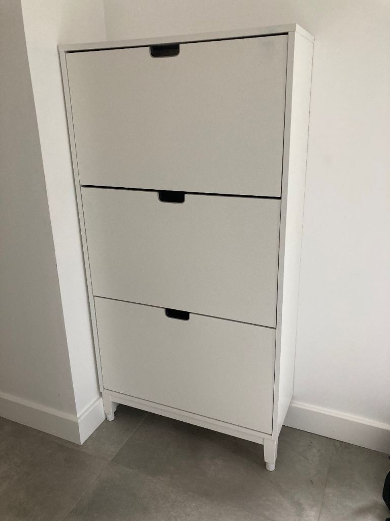 IKEA STALL White 3-Drawer Shoe Cabinet Cupboard Storage excellent condition