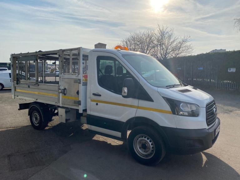 2018/68 FORD TRANSIT T350 2.0 TDCI CAGED TIPPER WITH ALLOY DROPSIDE AND BIN LIFT