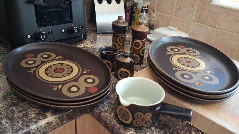 Vintage Denby Mid-Century Style Ceramic Dinnerware Set