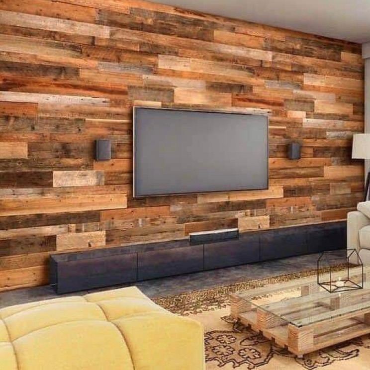 Timber feature wall. 