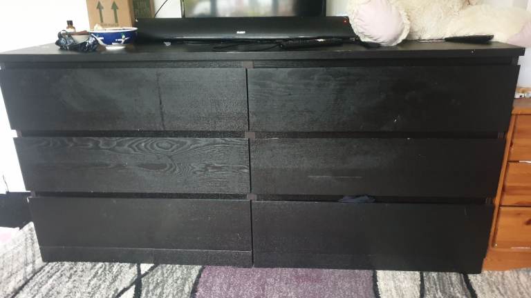Black Ash chest of drawers 