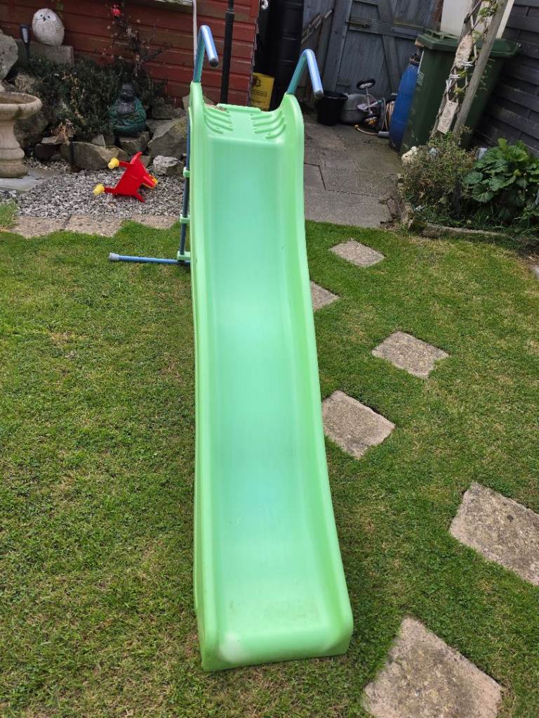 Green Plastic Garden Slide – Good Condition