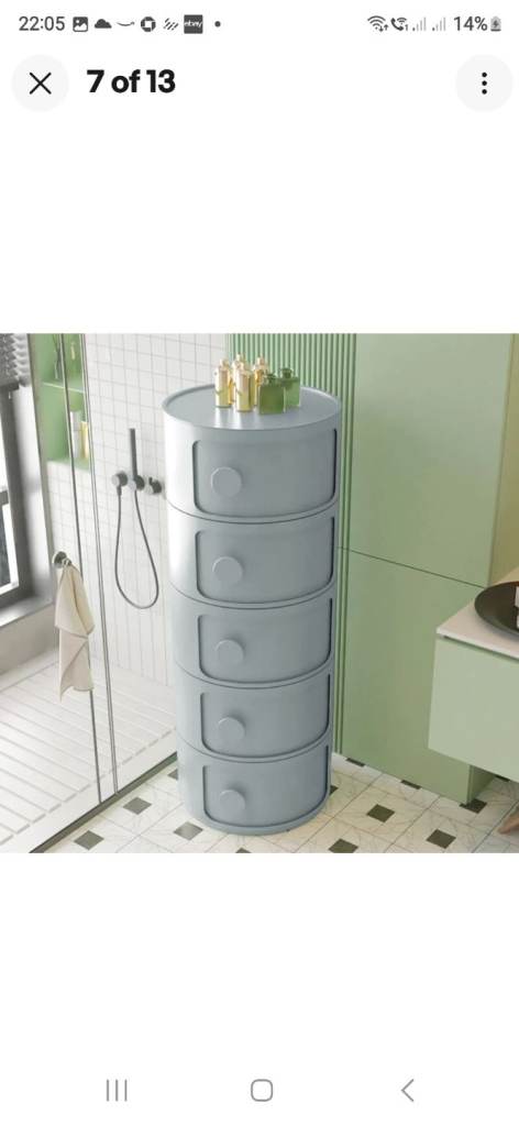 ROUND ABS PLASTIC STORAGE UNIT 5 TIERS