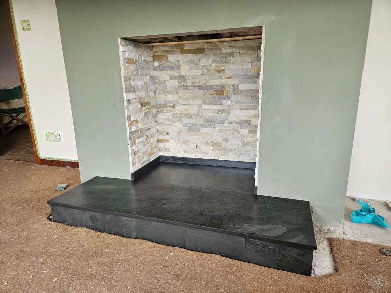 Fireplace Hearth Slate Beam Quartz Cladding Stone Mantels  Kitchen 