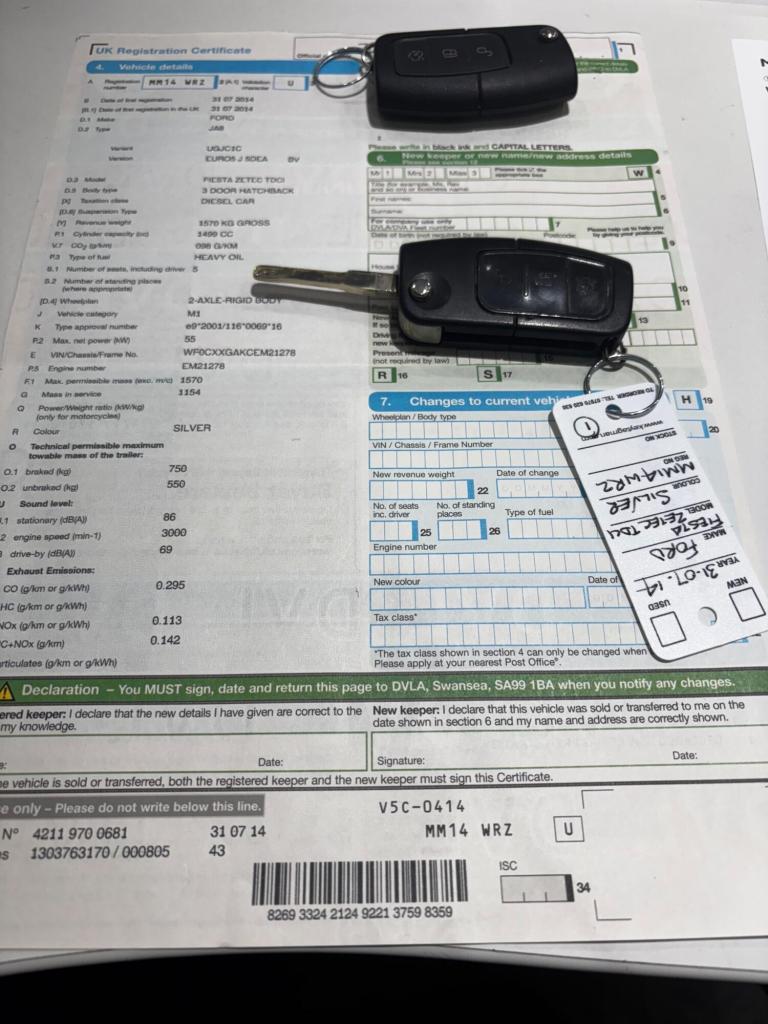 2014 Ford Fiesta 1.5 TDCi Zetec 3dr HATCHBACK DIESEL Manual