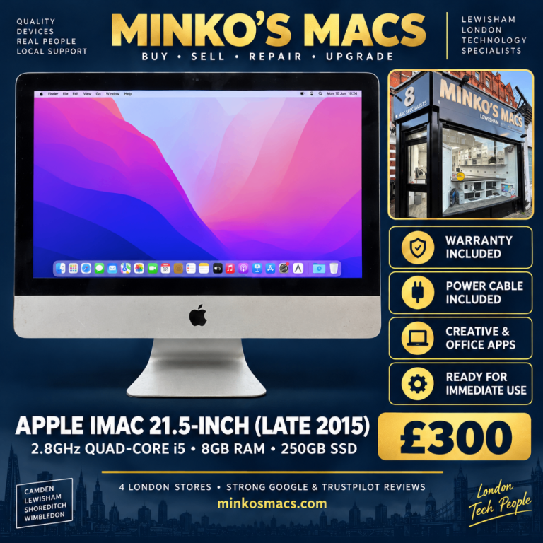 Apple iMac 21.5in Late 2015 i5 8GB 250GB SSD Computer Warranty