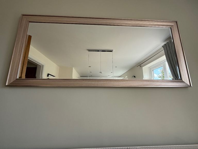 Large Rectangular Silver Framed Mirror 