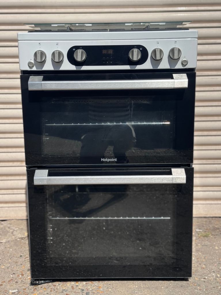 Hotpoint gas cooker 60cm fsd double oven 3 months warranty 