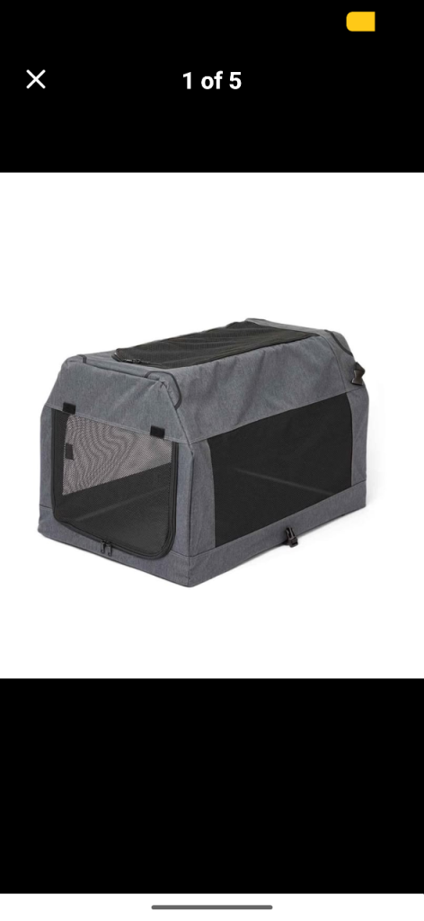 Soft Sided Folding Fabric Dog Crate Grey - Medium