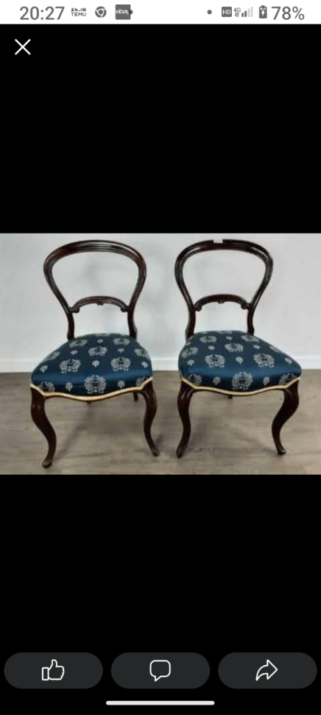 Lovely pair of balloon back chairs 