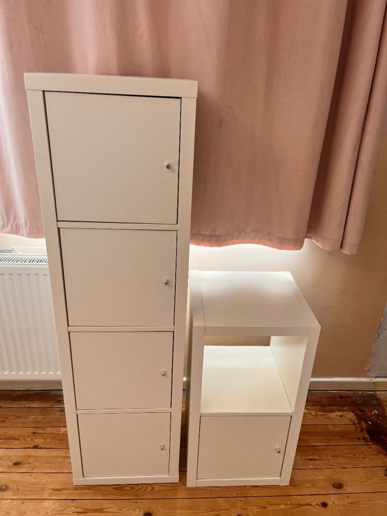 IKEA Kallax units with doors - White Freestanding Storage Cabinets