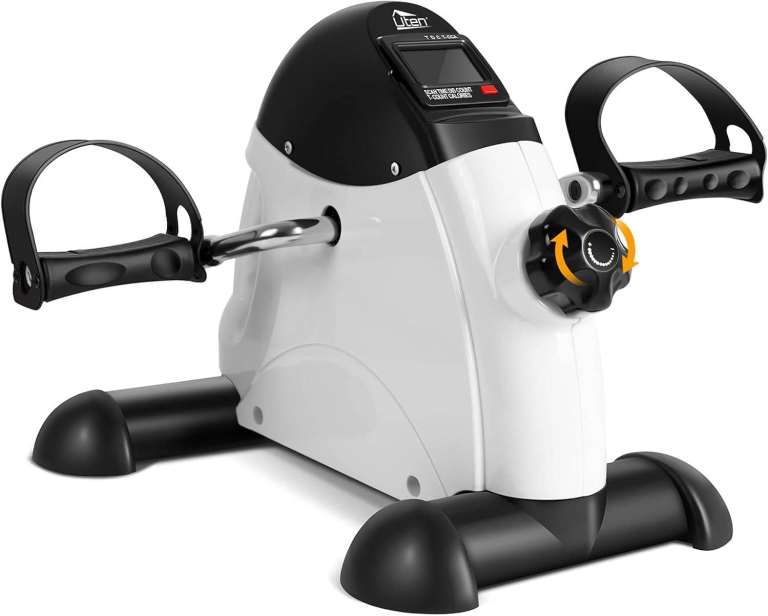 Portable Mini Exercise Bike. Under Desk Pedal Exerciser with LCD Display. Compact Fitness Cycle