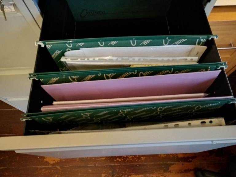 TWO MATCHING BISLEY FILING CABINETS