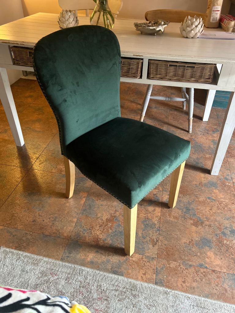 Set of 6 Teal Velvet Dining Chairs – Elegant & As New 🌿