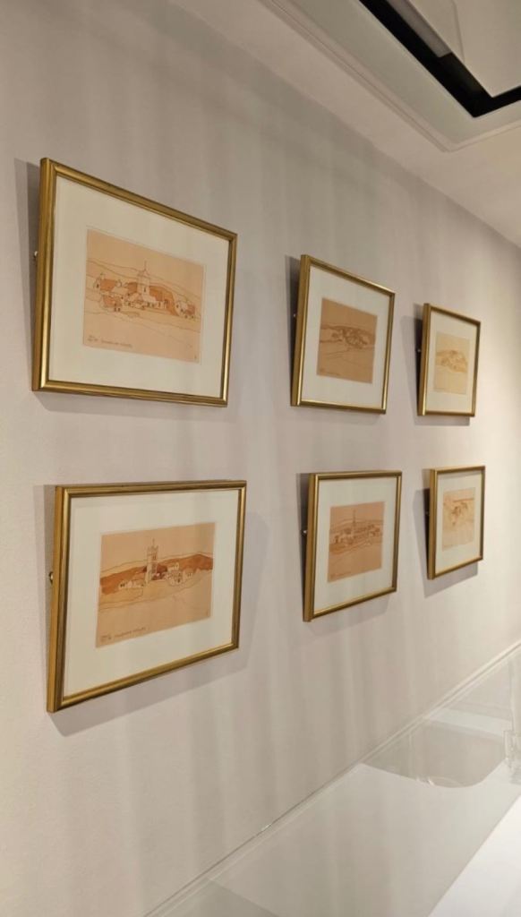 Original Antique Sketch Drawing Watercolor Painting Art Work
