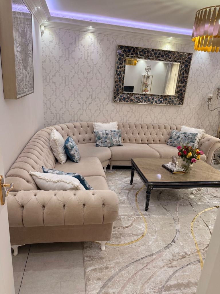 Sale: Luxury Curved Chesterfield Sectional Sofa