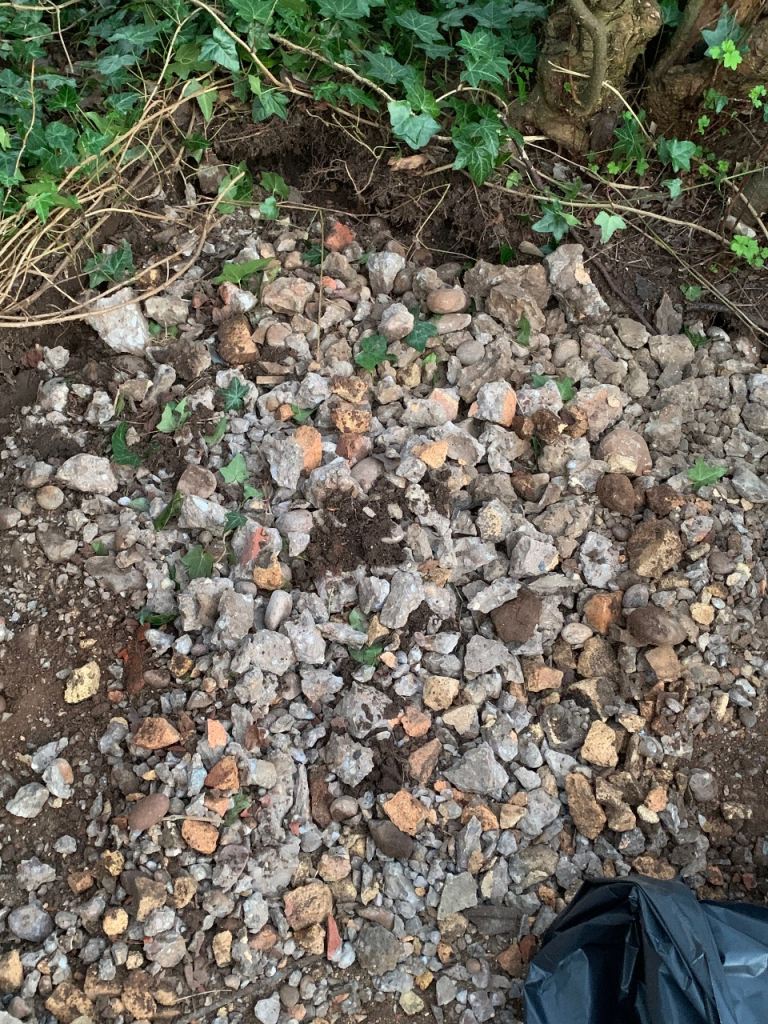 Rubble for shed base, patio base etc.