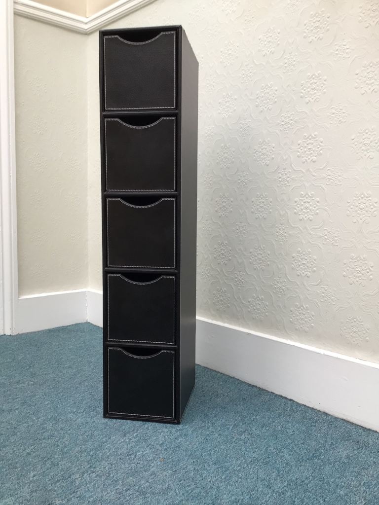 Slim Brown 5-Drawer CD Storage Unit – Good Condition