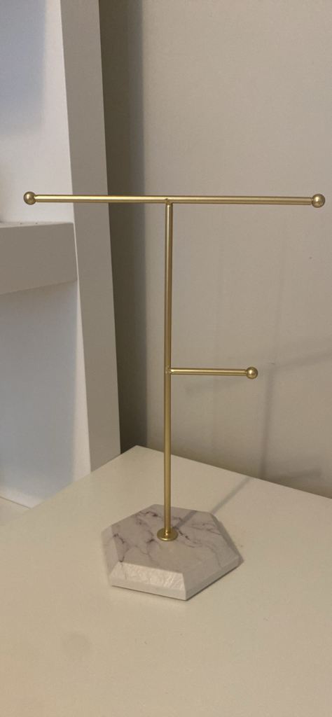 Gold Jewellery Stand with Marble Base – As Good As New