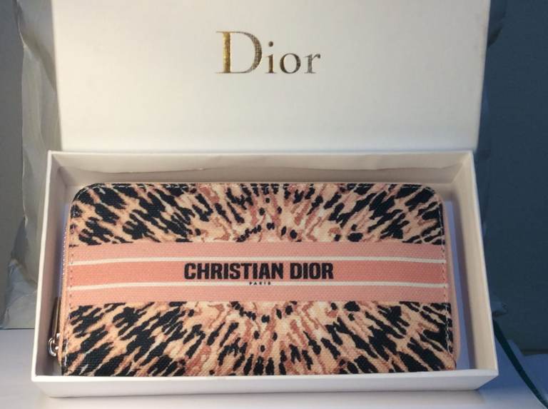 Dior Pink Fabric Purse New 