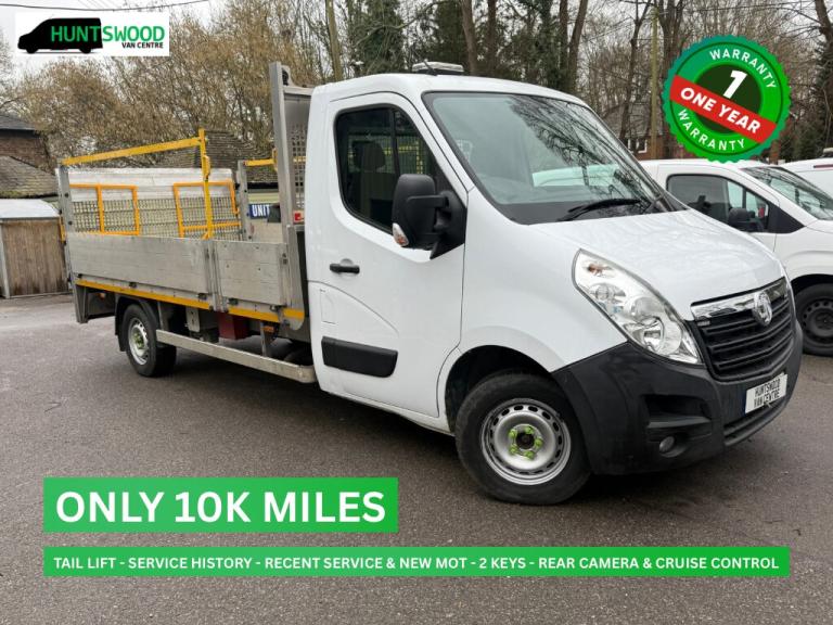 2019 VAUXHALL MOVANO 2.3L DIESEL WHITE DROPSIDE WITH TAIL LIFT - 10K MILES