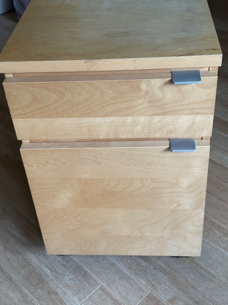 Ikea Oak 2 drawer Filing Cabinet
