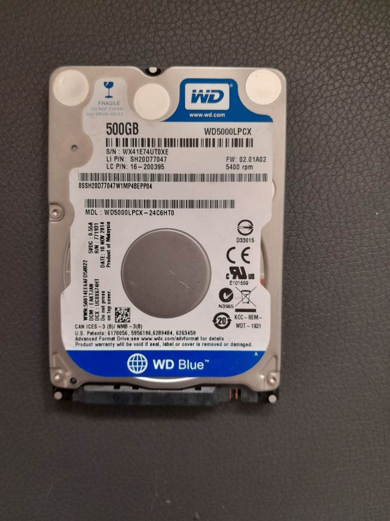 Western Digital 500 GB SATA Laptop Hard Drive 