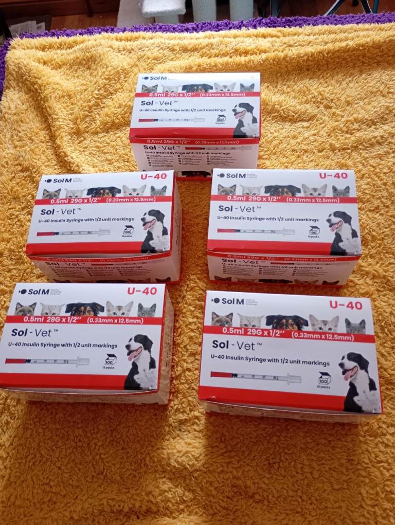 NEW Sol-Vet U-40 0.5ml 29G x 1/2" ( 0.33mm x 12.5mm ),4 boxes plus 18, 418 in total 