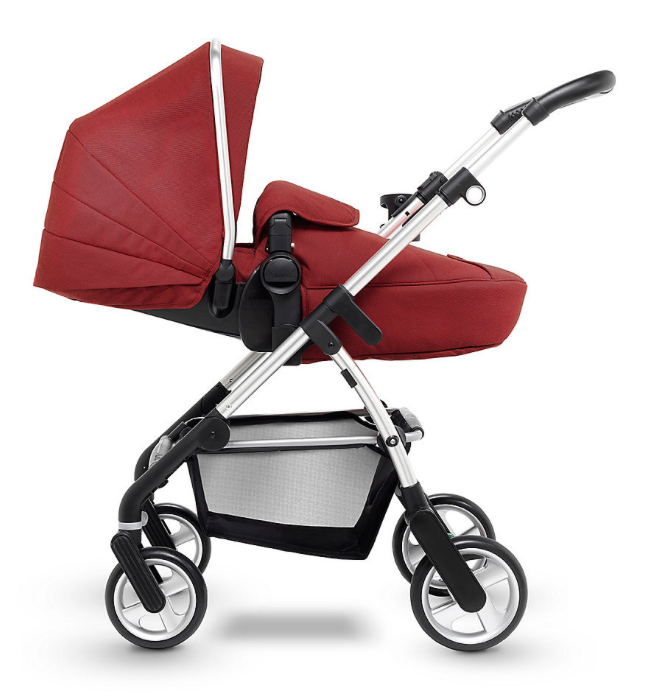 Silver Cross Pursuit Pram/Pushchair, Car Seat, Changing Bag Bundle - Red