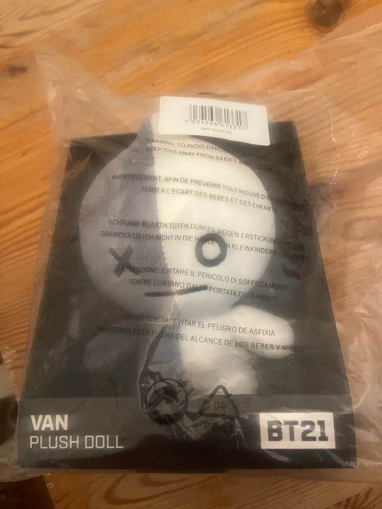 BT21 Van Plush Doll New In Packaging Official BTS Merchandise Authentic 