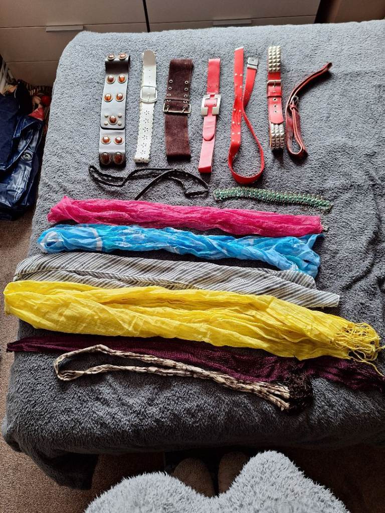 Bundle of Women's Belts and Scarves – Good Condition